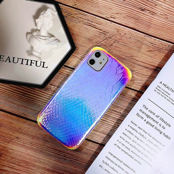 iPhone Purple Iridescence Crocodile Case - Picture 2 of 8